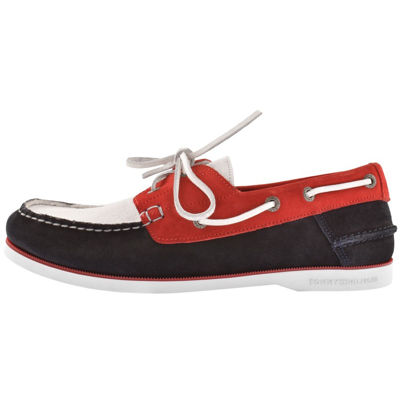 Tommy Hilfiger Core Suede Boat Shoes Red