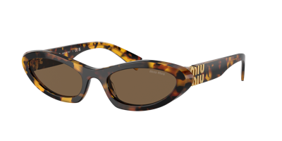 Miu Miu Woman Sunglass Mu 09ys In Dark Brown