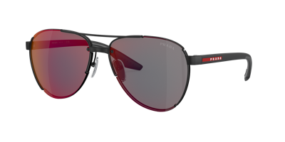 Prada Linea Rossa Man Sunglasses Ps 51ys In Dark Grey Mirror Blue,red