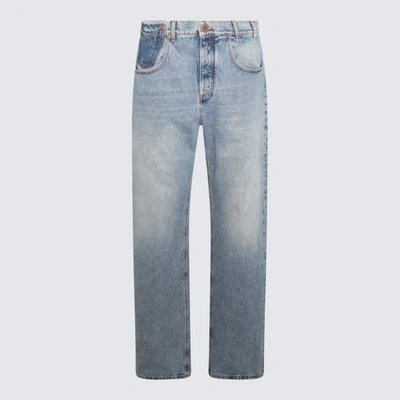 Balmain Light Blue Cotton Jeans