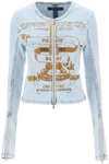 Y/project Denim Jacket With Embroidered Patches In Blue