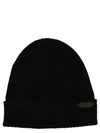Brioni Logo-patch Ribbed-knit Beanie In Black