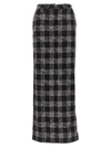 Alessandra Rich Maxi Skirt In Boucle' Fabric With Check Motif