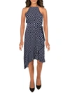 Stellah Womens Asymmetric Long Maxi Dress In Blue