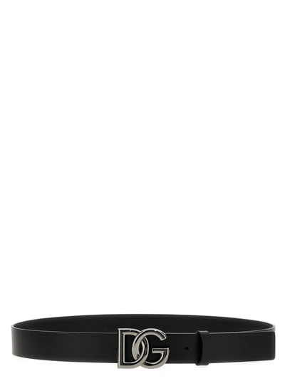 Dolce & Gabbana Black Logo Leather Belt