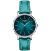 Tissot Women's Swiss Everytime Green Faux Leather Strap Watch 34mm In Turquoise