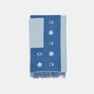 Coach Outlet Coach Stars Oversized Muffler With Pockets In Blue