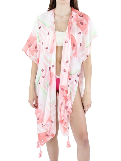 Area Stars Watermelon Womens Sheer Printed Shawl/wrap In Pink