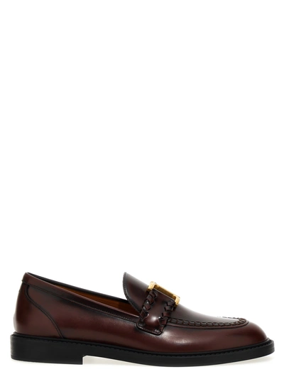 Chloé Marcie Leather Loafers In Purple