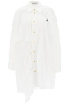 VIVIENNE WESTWOOD OVERSIZED SHIRT WITH CUT OUTS AND ASYMMETRICAL HEM