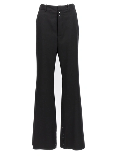 Mm6 Maison Margiela Black Stitching Flared Pants