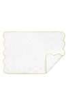 Matouk Cairo Scallop Trim Cotton Quilted Mat In Lemon
