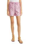 SALONI FLORAL PRINT SILK TWILL SHORTS