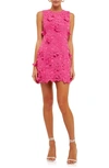 Endless Rose Floral Embroidered Sheath Dress In Fuchsia