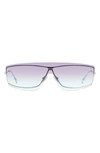 Isabel Marant 99mm Gradient Oversize Shield Sunglasses In Silver Green/ Violet Green