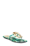 Jeffrey Campbell Linques 2 Flip Flop In Green Metallic