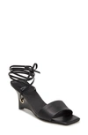 JEFFREY CAMPBELL READY 2 GO ANKLE WRAP WEDGE SANDAL