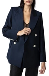 Zadig & Voltaire View Double Breasted Jacket In Black