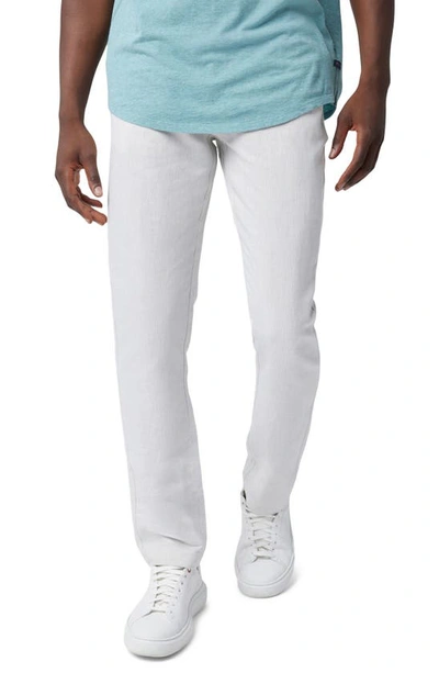 Good Man Brand Tulum Flat Front Linen & Cotton Trousers In White