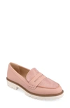 Journee Collection Kenly Penny Loafer Wopink Leather Comfort Shoes Gal522 In Blush