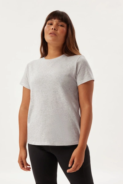 Girlfriend Collective Stone Heather Recycled Cotton Classic Tee
