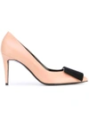 PIERRE HARDY SUEDE BOW PUMPS,ML07CALFSUEDEKIDMULTINUDE12049696