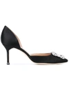 MANOLO BLAHNIK MANOLO BLAHNIK HANGISIDO PUMPS - BLACK,HANGISIDO70SATINBLACK12110791