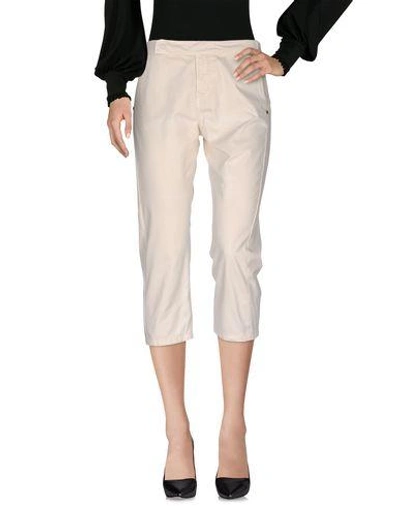 Dondup Cropped Trousers & Culottes In Ivory