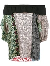 SONIA RYKIEL multi-print off-shoulders blouse,1743303934