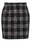 ALESSANDRA RICH CHECK WOOL SKIRT SKIRTS BLACK