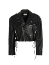 Magda Butrym Cropped Lace-up Leather Biker Jacket