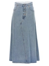 Mm6 Maison Margiela Blue Distressed Denim Maxi Skirt