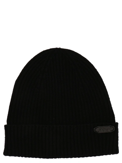 Brioni Fisherman's Rib Beanie Hats Black