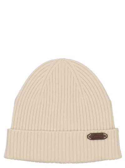 BRIONI FISHERMAN’S RIB BEANIE HATS WHITE