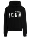 DSQUARED2 LOGO HOODIE SWEATSHIRT WHITE/BLACK