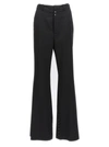 Mm6 Maison Margiela Mm6 By Maison Margiela Flared Black Wool Blend Pants With Contrast Stitching