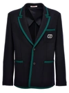 Valentino Tailored Cotton Blend Blazer With Back Slit And Sharp Lapels