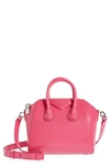 Givenchy Mini Antigona Top-handle Bag In Box Leather In Neon Pink