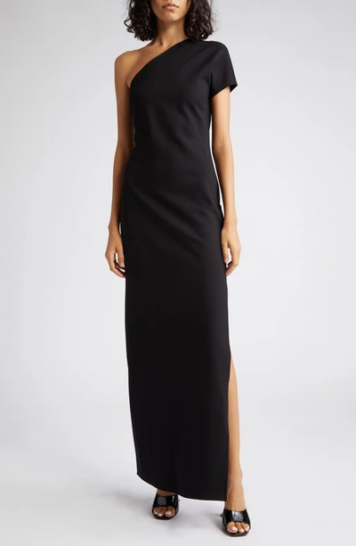 Staud Adalynn One-shoulder Maxi Dress In Black