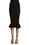 KHAITE SAPPHI RIB KNIT PEPLUM SKIRT