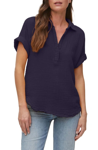 Michael Stars Gigi Gauze Popover Top In Admiral