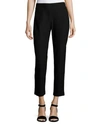 Eileen Fisher Plus Size Washable Stretch-crepe Slim Ankle Pants In Black