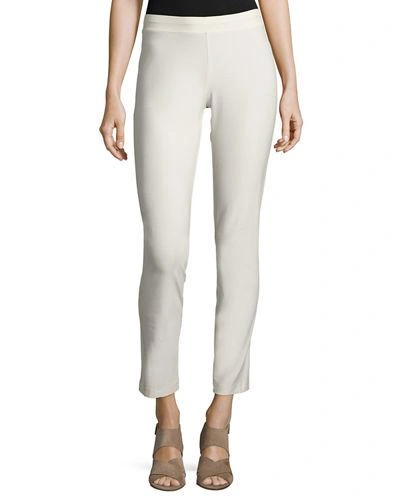 Eileen Fisher System Washable Crepe Slim-leg Ankle Pants, Regular & Plus Sizes In White