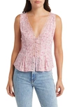 Reformation Cristina Floral Sleeveless Blouse In Baby's Breath