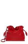 Loewe Puffer Flamenco Leather Clutch In Vivid Orange