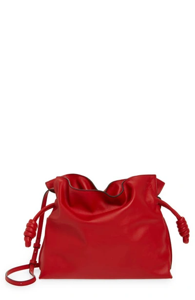 Loewe Puffer Flamenco Leather Clutch In Red