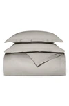 Boll & Branch Percale Hemmed Duvet Set, King/cal King In Pewter