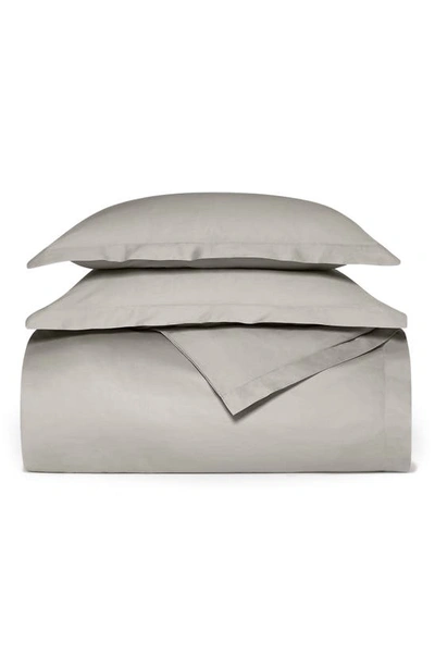 Boll & Branch Percale Hemmed Duvet Set, King/cal King In Pewter