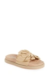Farm Rio Almond Monstera Anatomic Slide Sandal In Almond