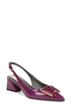 Franco Sarto Racer Slingback Pointed Toe Pump In Raspberry Faux Patent